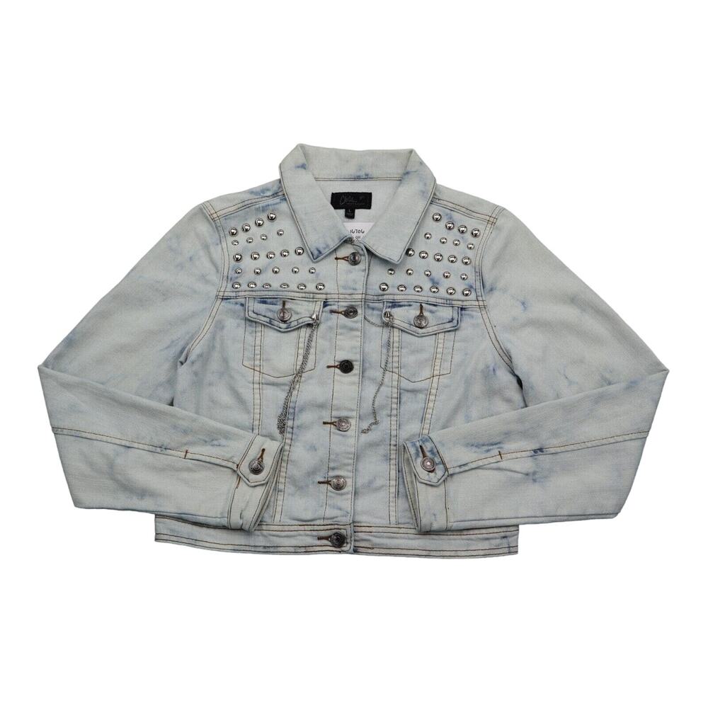ChiQle Jackets Womens L Blue Denim Architect Long Sleeve Button Up Collared
